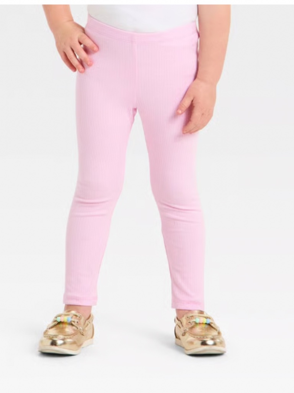 Cat & Jack Toddler Girls' Solid Ribbed Leggings Pink NWT